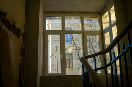unfinished renovation in the entrance of old house,の写真素材