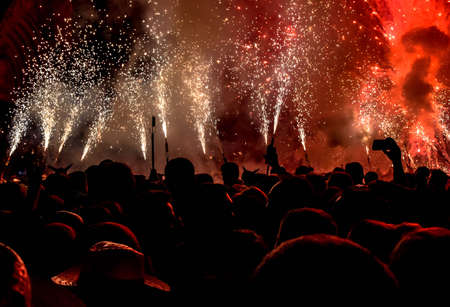 Vilafranca del Penedes, Spain - September 2, 2018: Traditional festival in vilafranca del penedes, Cataloniaのeditorial素材