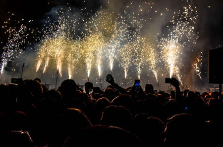 Vilafranca del Penedes, Spain - September 2, 2018: Traditional festival in vilafranca del penedes,...