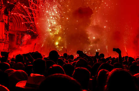 Vilafranca del Penedes, Spain - September 2, 2018: Traditional festival in vilafranca del penedes, Cataloniaのeditorial素材