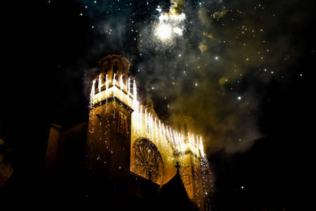 Vilafranca del Penedes, Spain - September 2, 2018: Traditional festival in vilafranca del penedes, Cataloniaのeditorial素材