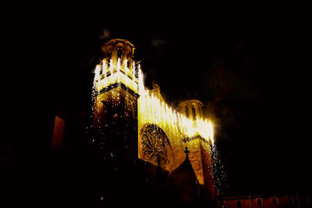 Vilafranca del Penedes, Spain - September 2, 2018: Traditional festival in vilafranca del penedes, Cataloniaのeditorial素材