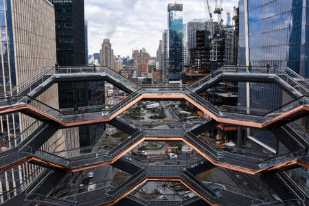 New York, United States - December 11, 2019: The Vessel, the new sculpture from Hudson Yardsのeditorial素材