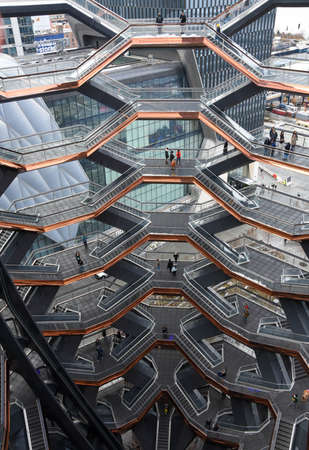 New York, United States - December 11, 2019: The Vessel, the new sculpture from Hudson Yardsのeditorial素材