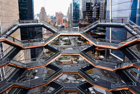 New York, United States - December 11, 2019: The Vessel, the new sculpture from Hudson Yardsのeditorial素材