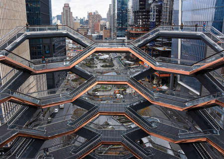 New York, United States - December 11, 2019: The Vessel, the new sculpture from Hudson Yardsのeditorial素材