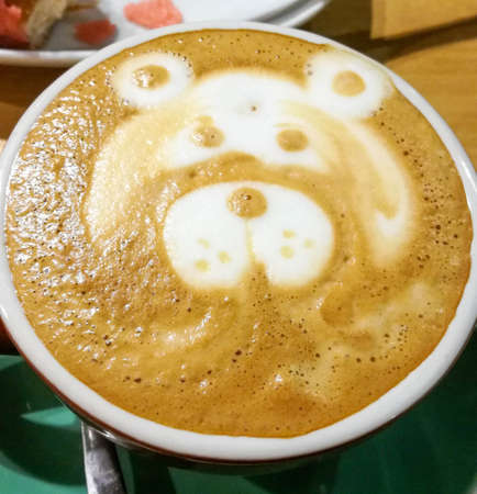 Flat white with all its aroma and flavor for good coffee drinkersの写真素材