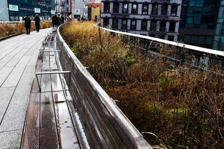 New York, State United - December 12, 2019: High Line, an elevated park built on an old railway track, is one of the most surprisingのeditorial素材