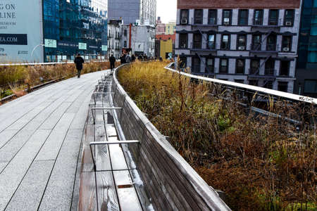 New York, State United - December 12, 2019: High Line, an elevated park built on an old railway track, is one of the most surprisingのeditorial素材