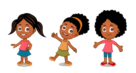 Cute African american girlのイラスト素材