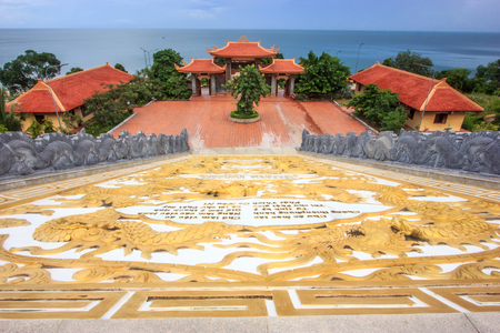 View of Chinese temple, Chua Ho Quoc, on Phu Quoc island ,Vietnamの写真素材