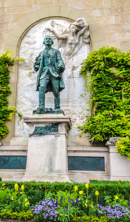 Bronze Statue of Major Davel in Chateau Saint-Maire in Lausanne, Switzerland, Europe.のeditorial素材