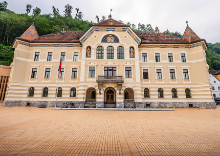 Parliament building in Vaduz, Liechtenstein, Europe.の写真素材