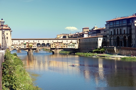 Golden Bridge in Florenceの写真素材