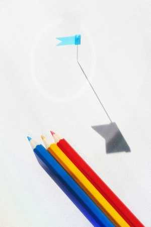 Colored pencils on paperの写真素材