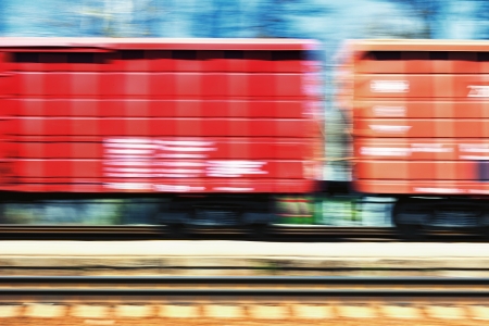 Freight and passenger trains at speedsの写真素材