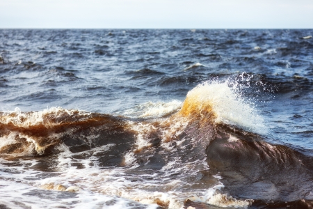 Spray a wave in the Baltic Seaの写真素材