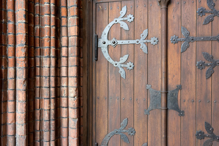Detail of the gate of the old cathedral in Rigaの写真素材