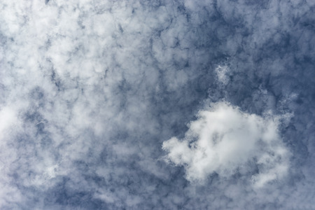 Clouds of various shapes and densities in the blue sky