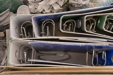 Empty folders for documents thrown out of the office when moving or at the liquidation of the enterpriseの写真素材
