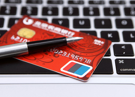 Credit card on keyboard