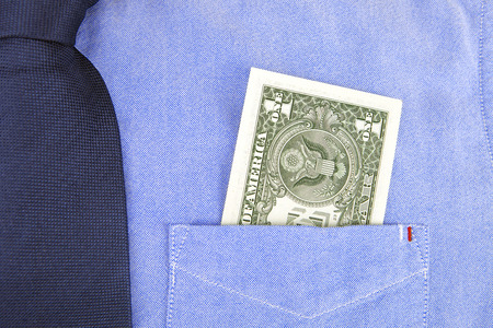 dollar inside pocketの写真素材