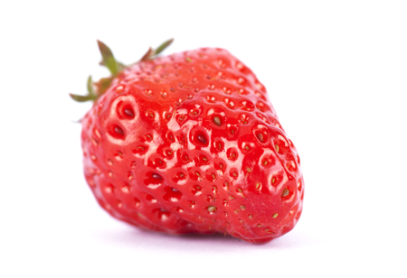 Red strawberries on white backgroundの写真素材