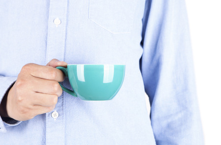 having a cup of coffeeの写真素材