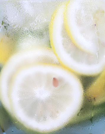 Water background on the outside of the glassの写真素材