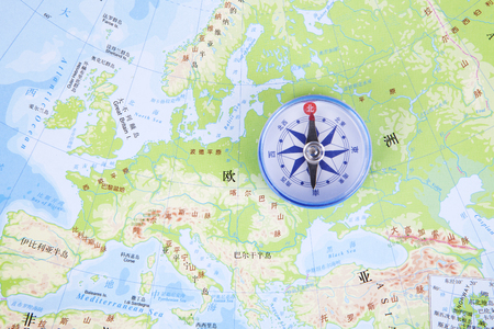 European close up view on mapのeditorial素材