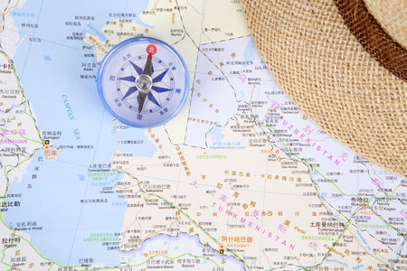 Central Asia close up view on mapのeditorial素材