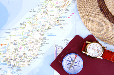 New Zealand close up view on mapのeditorial素材