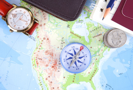 North American region close up view on mapのeditorial素材