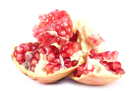 Pomegranates on white backgroundの写真素材