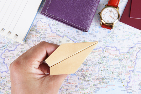 Paper plan on a mapのeditorial素材