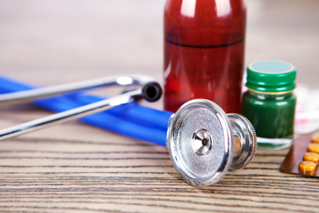 Medicine and Medical stethoscopeの写真素材