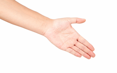 visually directed reaching hand gestureの写真素材