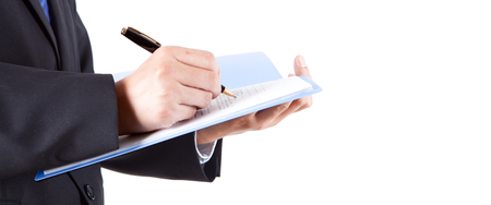 Business men signing documentsのeditorial素材