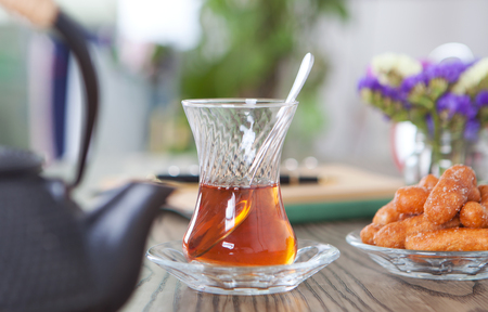 a cup of black tea