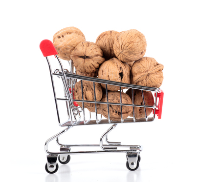 walnuts in the cartの写真素材