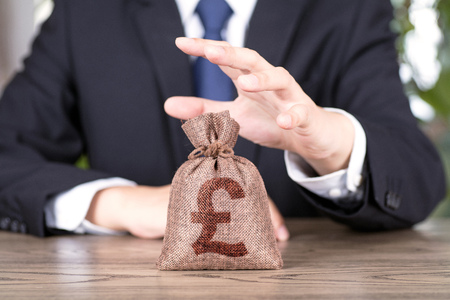 Financial concept with money bagの写真素材