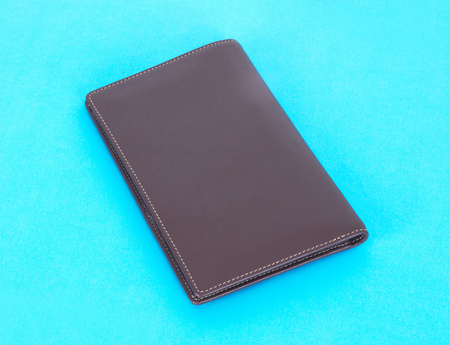 Wallet on blue background