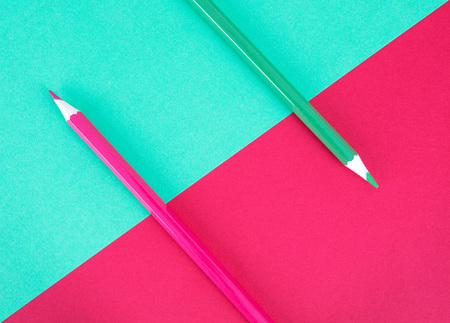 Colored pencils on a soft backgroundの写真素材