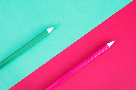 Colored pencils on a soft backgroundの写真素材