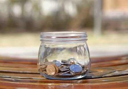 Save money at glass jarの写真素材