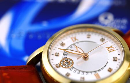 Watches and credit cardsの写真素材