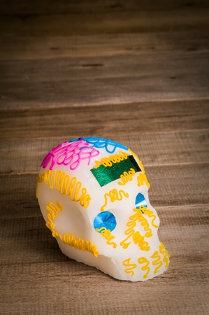Typical Sugar Skull made by mexican candy manufacturers.の写真素材
