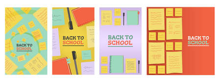 Back to school themed mobile ads template.のイラスト素材