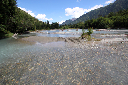 Rift of a mountain riverの写真素材