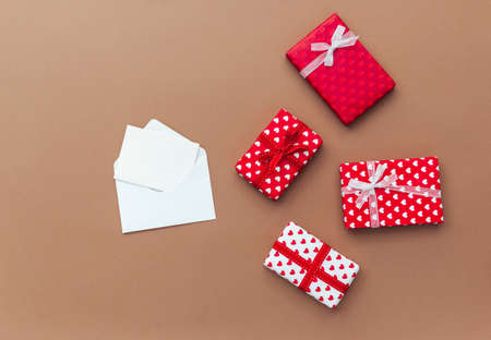 Valentine's day concept. Mother's Day concept. Greetings card. Copyspace. Flat lay, top view.